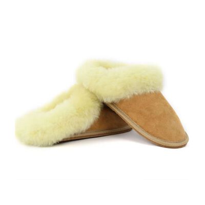 Yoko Wool Sheepskin Mule Ladies Fur Slippers, Brown Colour